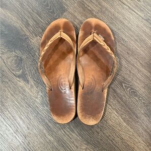 Rainbow Brown Sandals Comfortable Slip-On Design